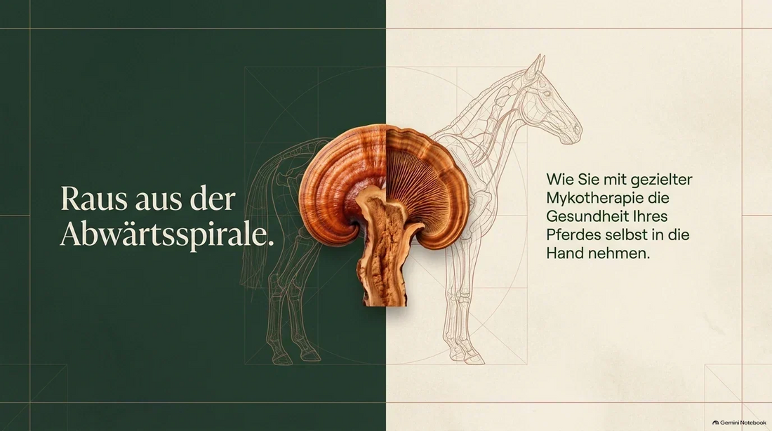 Titelgrafik zur Anwendung von Vitalpilzen beim eigenen Pferd